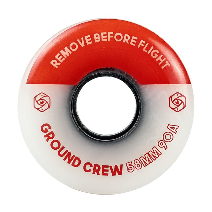 Red Eye Ground Crew Aggressive Inline Wheels 58mm 90A White/Red - 4 Pack - Lucky Skates
