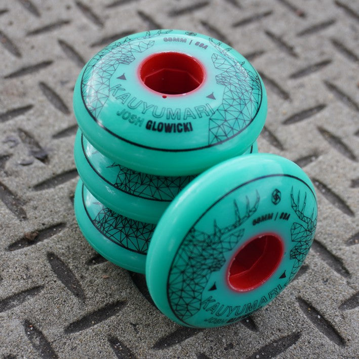 Red Eye Josh Glowicki Pro Teal Aggressive Inline Wheels 68mm 89A - 4 Pack - Lucky Skates