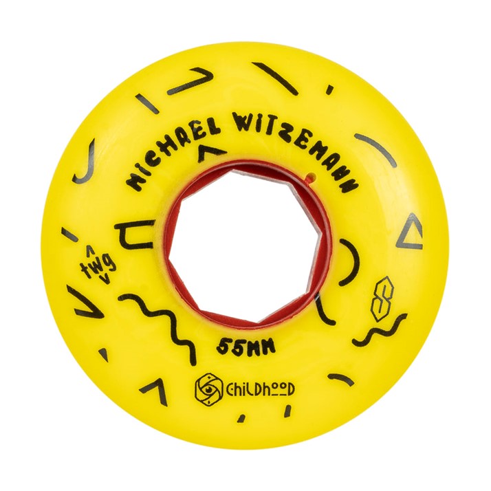Red Eye Witzemann Childhood Yellow Aggressive Inline Wheels Yellow 55mm 90a - Lucky Skates