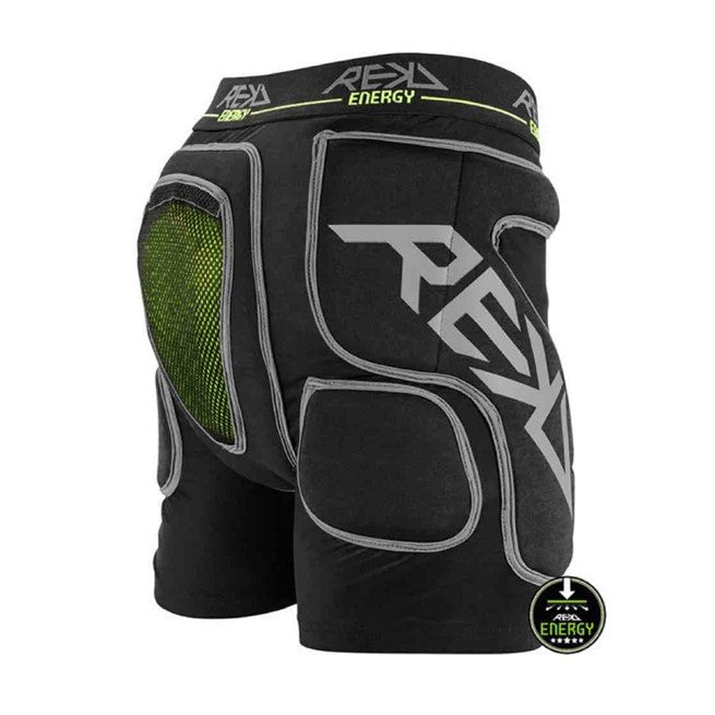 REKD Energy Impact Padded Skate Shorts Black/Green - Lucky Skates
