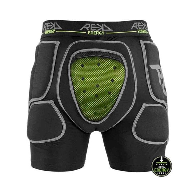 REKD Energy Impact Padded Skate Shorts Black/Green - Lucky Skates
