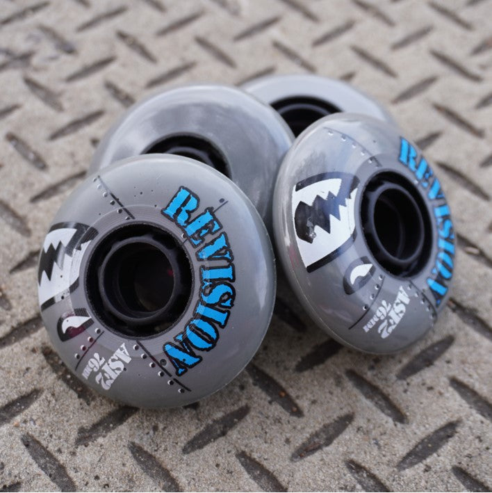 Revision Asphalt Pro 2 ASF2 Grey Outdoor Inline Wheel 84A  - 4 Pack - Lucky Skates