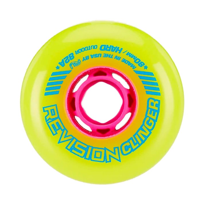 Revision Clinger Yellow Outdoor Inline Wheel  80mm 82A- Lucky Skates