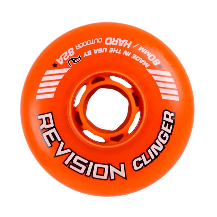 Revision Clinger Orange Outdoor Inline Roller Hockey Wheel 80mm 82A - Lucky Skates