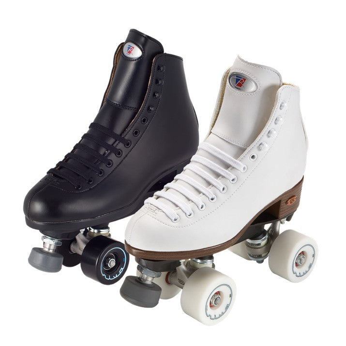 Riedell 111 Angel Black White High Top Roller Skates - Lucky Skates