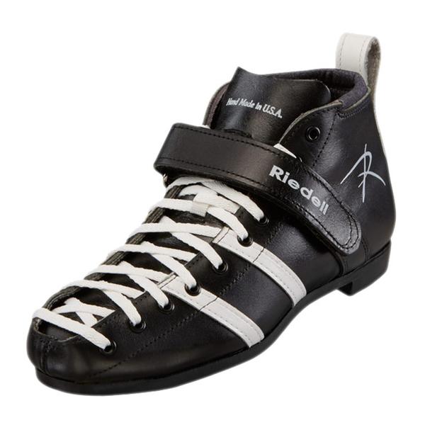 Riedell 265 Leather Quad Roller Skate Derby Speed Boots Black White - Lucky Skates