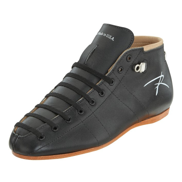 Riedell 495 Leather Derby Speed Roller Skate Boots Black - Lucky Skates