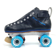 Riedell Blue Streak Reactor Neo Leather Derby Speed Low Cut Roller Skates Black - Lucky Skates