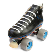 Riedell Blue Streak Reactor Pro Leather Quad Speed Derby Roller Skates Black - Lucky Skates