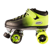Riedell Dart Ombre Neon Green Black Indoor Quad Low Cut Roller Skates - Lucky Skates