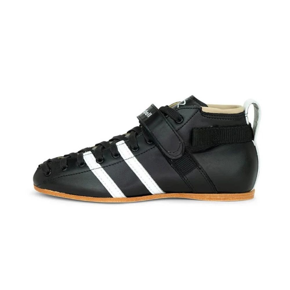 Riedell League Roller Skate, Roller Derby, Speed Skate Boot Only  D/B, B/AA  Black eather White Stripe - Lucky Skates 