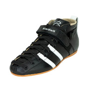 Riedell League Roller Skate, Roller Derby, Speed Skate Boot Only  D/B, B/AA  Black eather White Stripe - Lucky Skates 