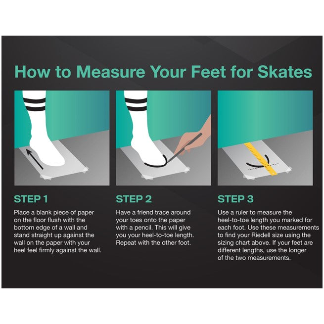 Riedell how to measure your feet guide 