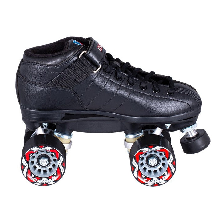 Riedell R3 Quad Speed Derby Quad Roller Skates Black - Lucky Skates 