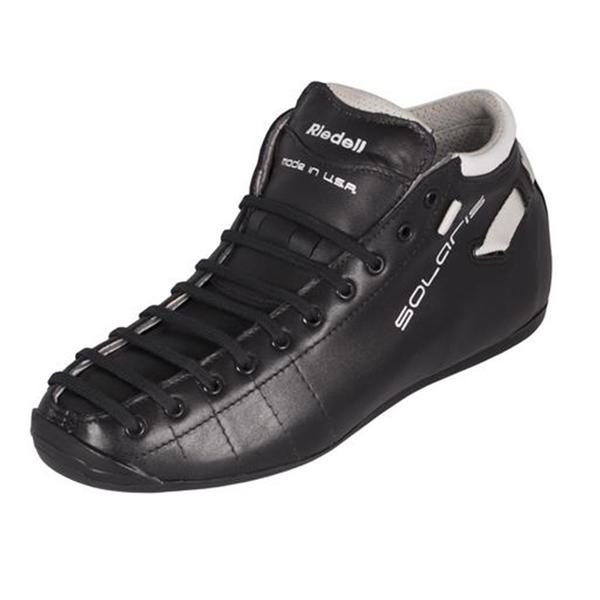 Riedell Solaris Leather Derby Speed Roller Skate Quad Boots Black - Lucky Skates