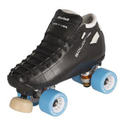 Riedell Solaris Sport Speed Derby Black Quad Roller Skates - Lucky Skates