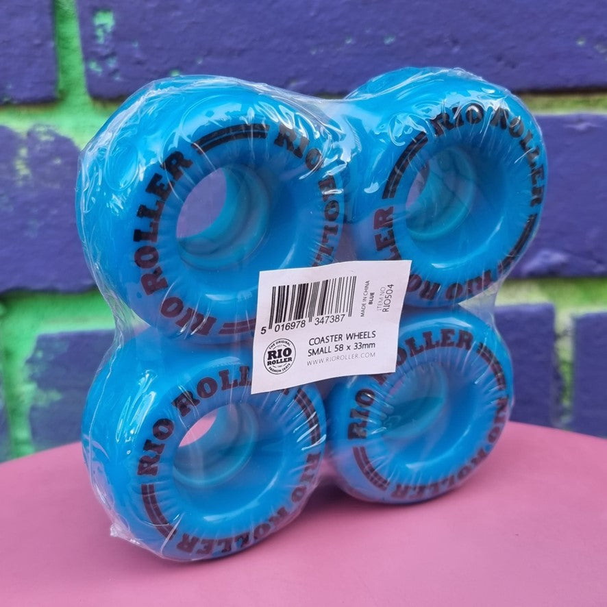 Rio Roller Coaster Outdoor Quad Roller Skate Wheels 82a 58mm 4 Pack Blue - Lucky Skates