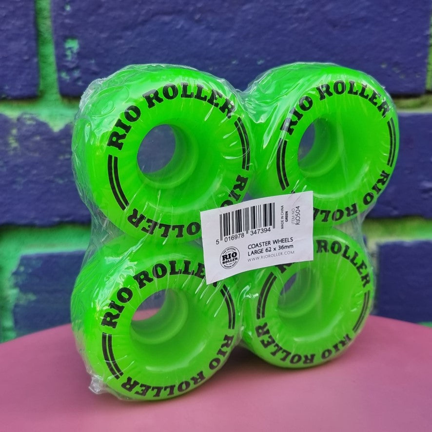 Rio Roller Coaster Roller Skate Wheels 82a 4 Pack Green - Lucky Skates