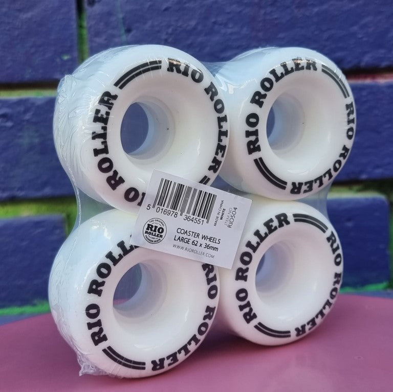 Rio Roller Coaster Roller Skate Wheels 82a 4 Pack White - Lucky Skates