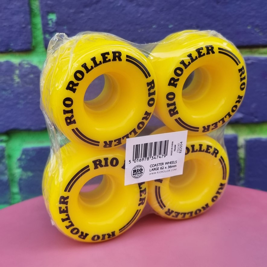 Rio Roller Coaster Roller Skate Wheels 82a 4 Pack Yellow - Lucky Skates