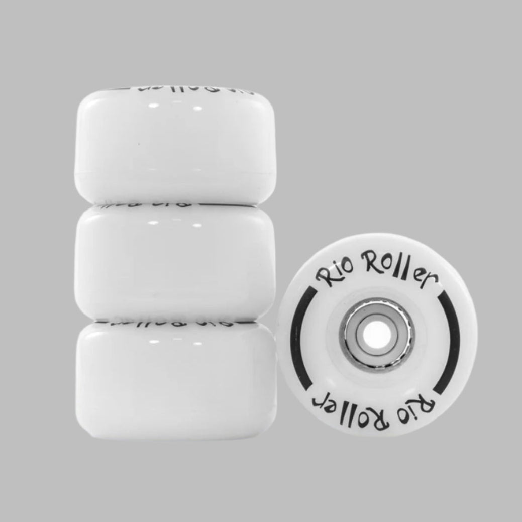 Rio Roller Light Up LED Roller Skate Wheels White - 4 Pack - Lucky Skates