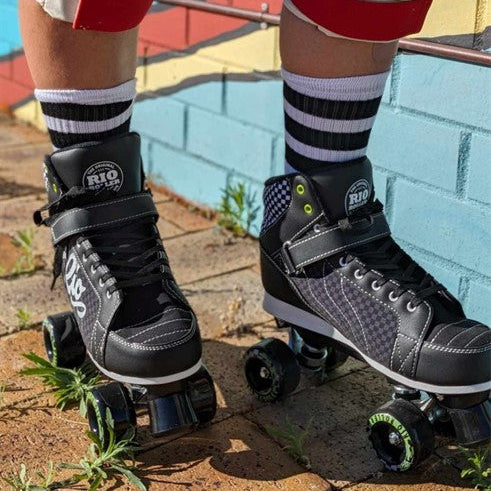 Rio Roller Mayhem II Quad Roller Skates Black Checkered - Lucky Skates