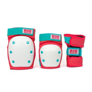 Rio Roller Red Mint Triple Pad Set Knee Pads Elbow Pads Wrist Guards - Lucky Skates