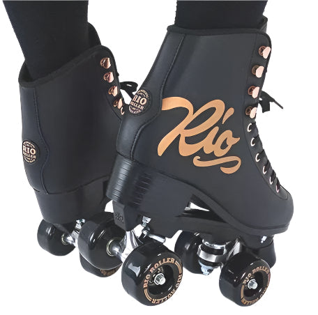 Rio Roller Rose Black Hightop Roller Skates - Lucky Skates