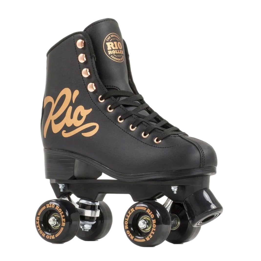 Rio Roller Rose Gold Black High Top Roller Skates - Lucky Skates