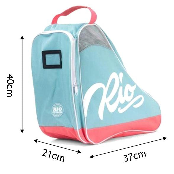 Rio Roller Script Teal and Coral Skate Bag - Lucky Skates
