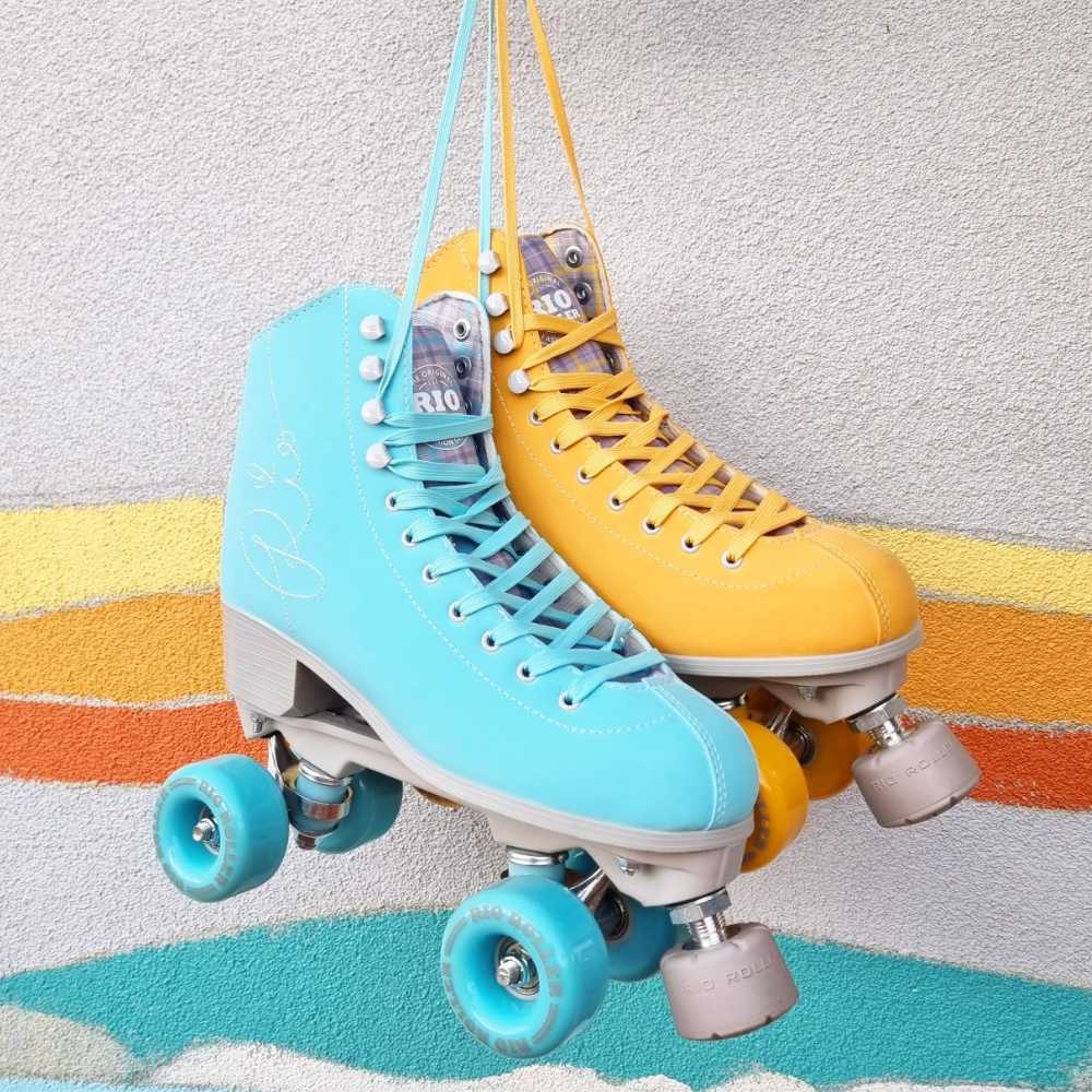 Rio Roller Signature Roller Skates Blue Yellow - Lucky Skates