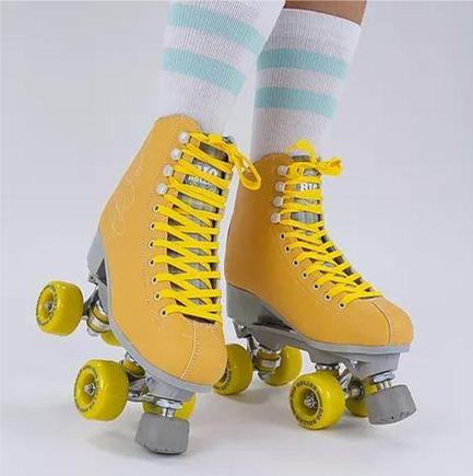 Rio Roller Signature Yellow Grey High Top Roller Skates - Lucky Skates