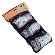 Roces Junior Kids Ventilated Pink 3-Pack Skate Pad Set - Knee Pads / Elbow Pads / Wrist Guards - Lucky Skates