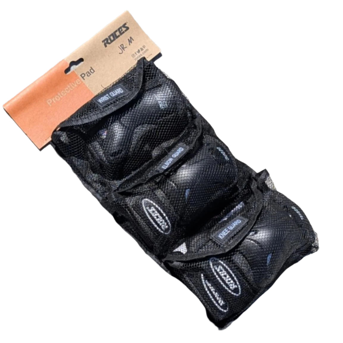 Roces Kids protective Skate Pack, Ventilated Black 3-Pack Skate Padding Set - Knee Pads Elbow Pads Wrist Guards - Lucky Skates