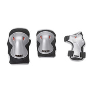 Roces Kids Super Triple 3-Pack Skate Padding Set Silver Knee Pads, Elbow Pads, Wrist Guards - Lucky Skates