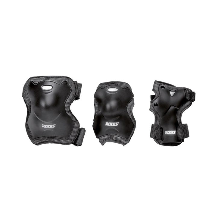 Roces Skate Gear 3 Pack Black - Knee Pads / Elbow Pads / Wrist Guards - Lucky Skates