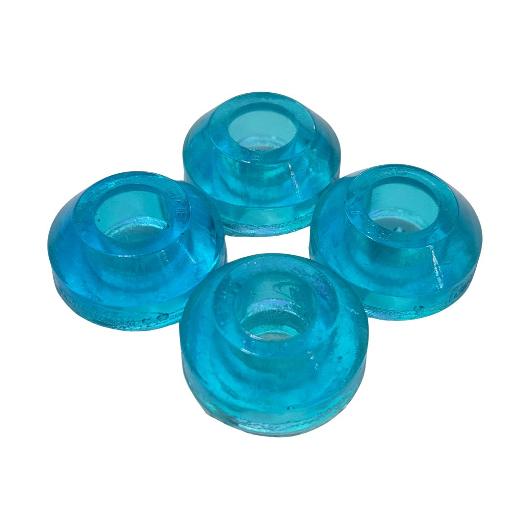 Roll-Line Elastomer Roller Skate Cushions/Bushings Lower Clear Blue Medium - Lucky Skates 