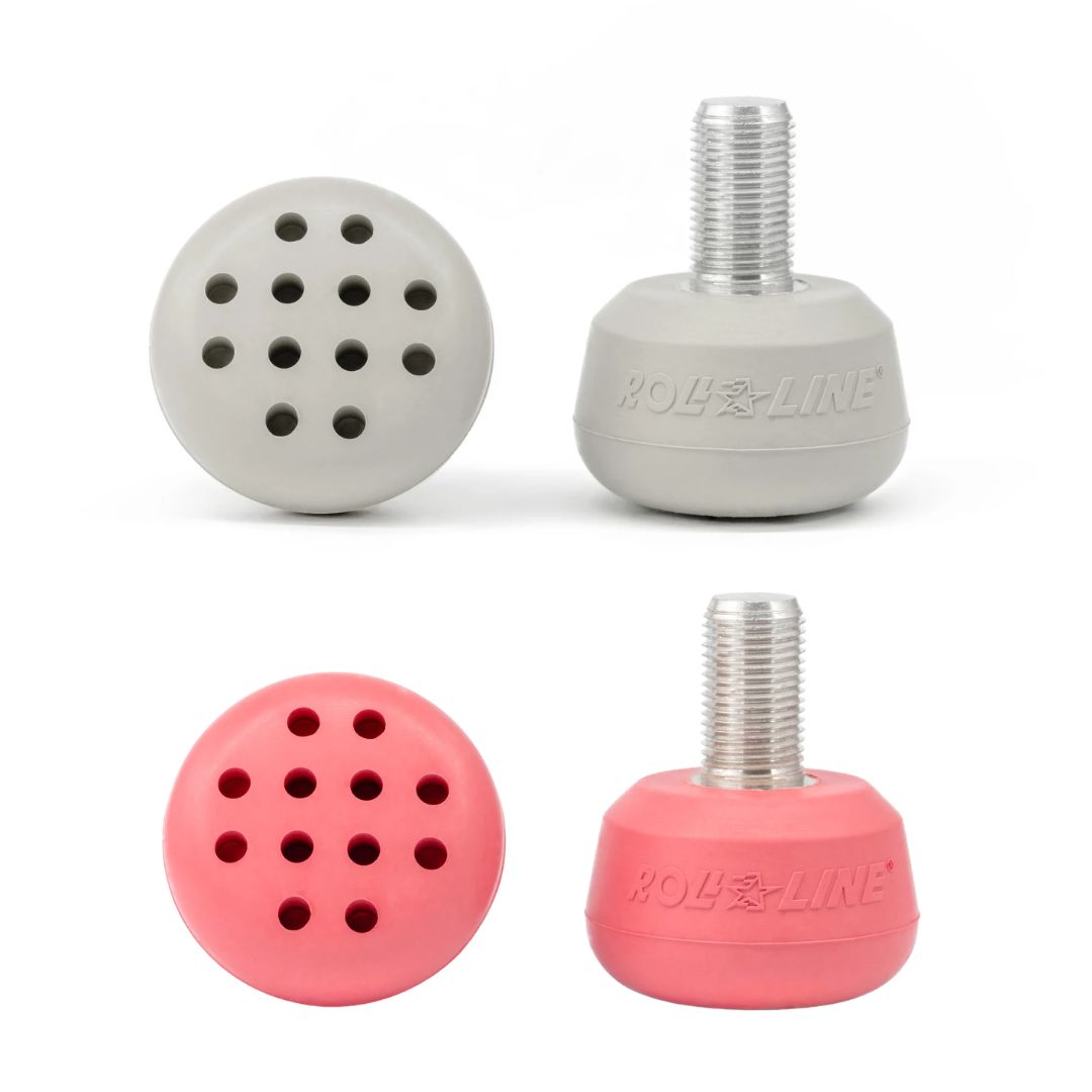 Roll-Line Standard Roller Skate Artistic Toe Stops Grey Pink - Lucky Skates 