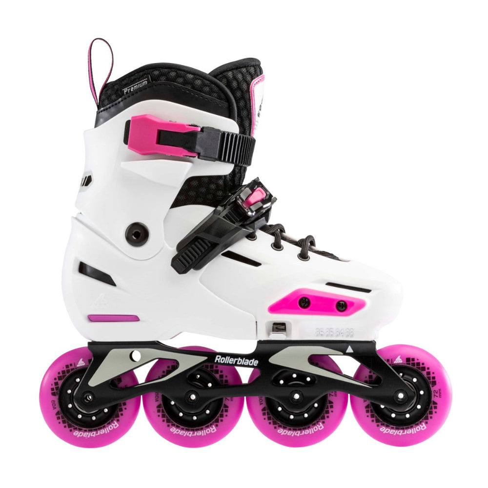 Kids Adjustable Rollerblade Urban Apex White Pink Inline Skates - Lucky Skates