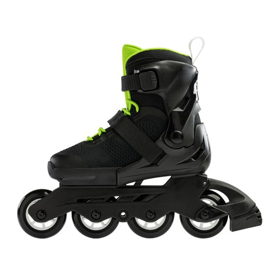 black lime green inline kids skates