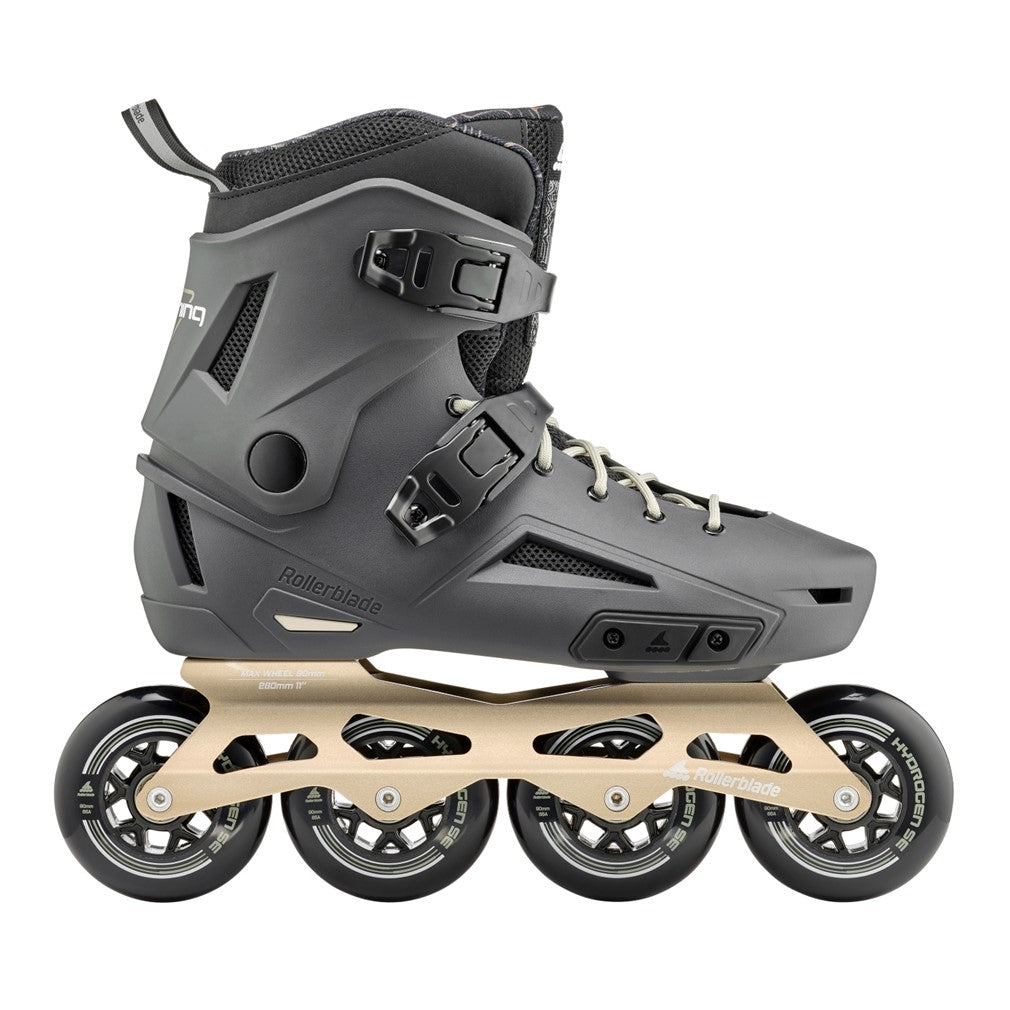 Rollerblade Lightning  Anthracite 90 Black Gold Urban Inline Skates - Lucky Skates