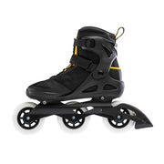 BLACK YELLOW INLINE TRI SKATES WITH 100MM WHEELS 