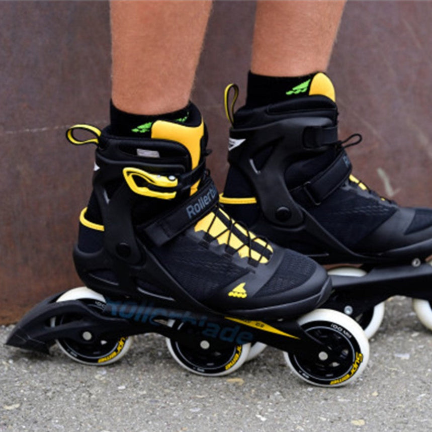 Rollerblade Macroblade 100 3WD Black Yellow Inline Skates - Lucky Skates