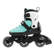 teal aqua kids inline skates with back brake 