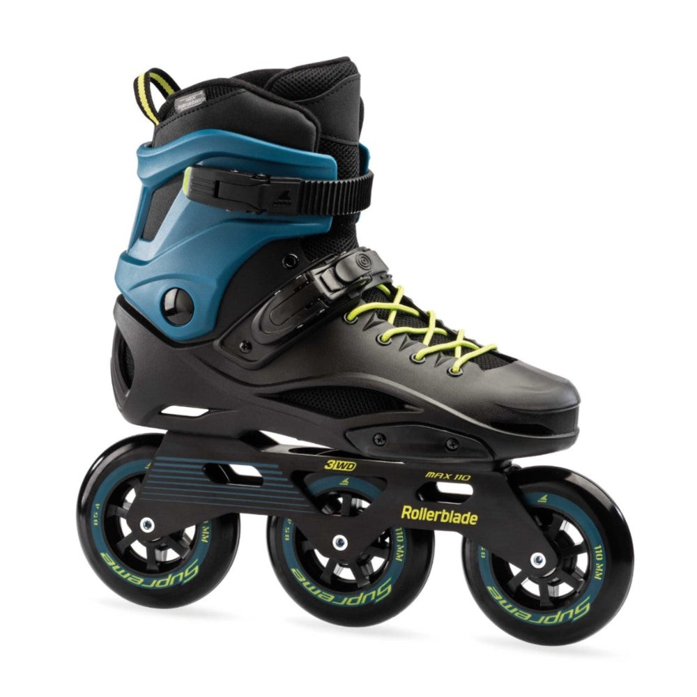 Rollerblade RB 110 3WD Black/Blue Inline Tri Skates Blue - Lucky Skates
