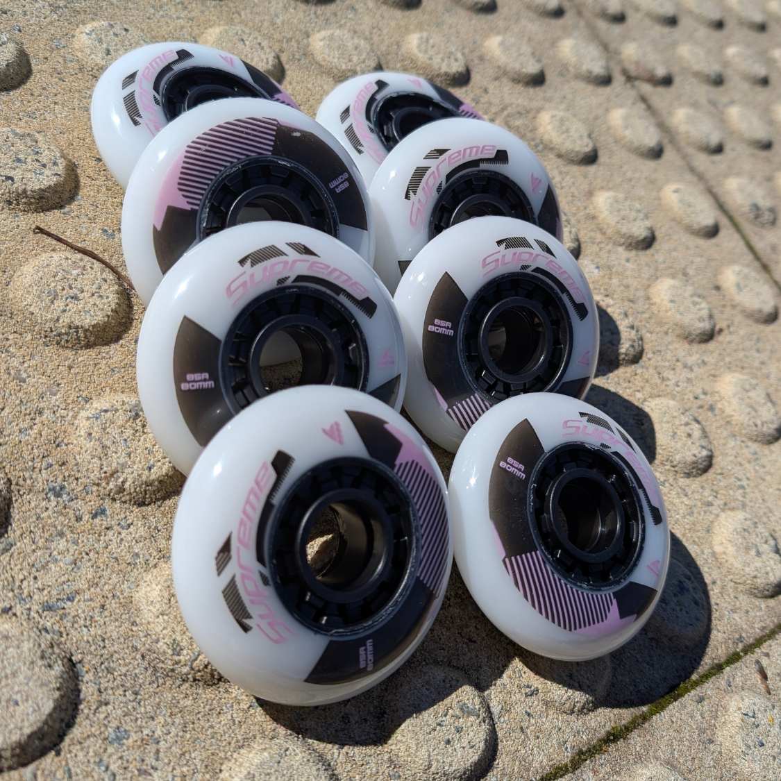 Rollerblade Supreme Inline White Wheels 80mm 85A - 8 Pack