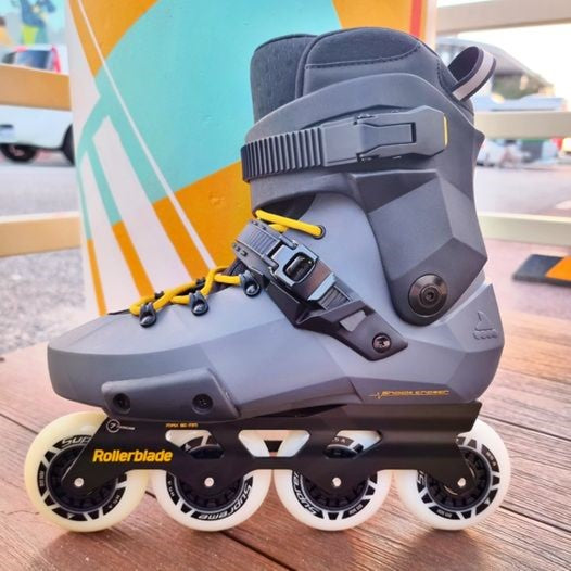 Rollerblade Twister Edge 80 Anthracite Urban Inline Skates Grey/Yellow - Lucky Skates