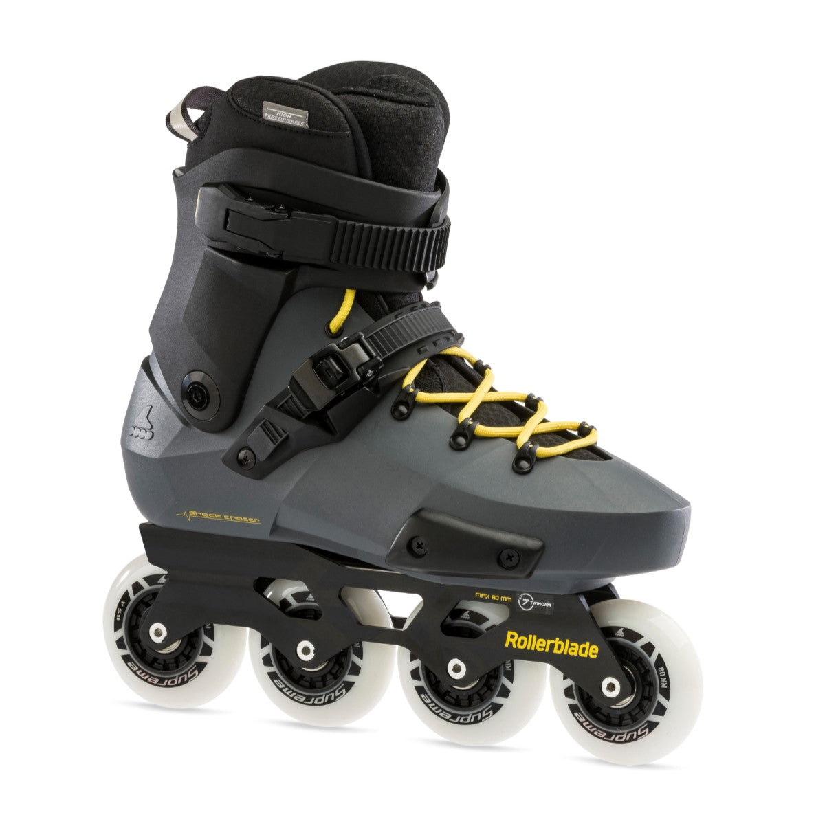 Rollerblade Twister Edge 80 Anthracite Urban Inline Skates Grey/Yellow - Lucky Skates