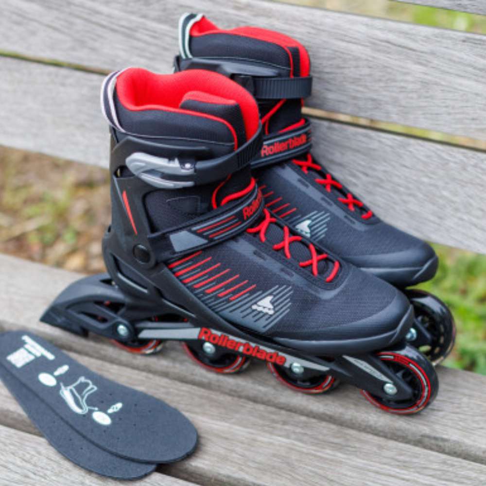 Rollerblade Zetrablade Mens Fitness Inline Skates Red 80mm - Lucky Skates 