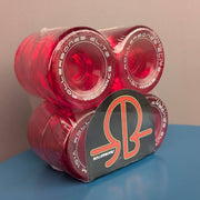 Rollerbones Art Elite Artistic Indoor Wheels Clear Red 57mm 101A - 8 Pack - Lucky 